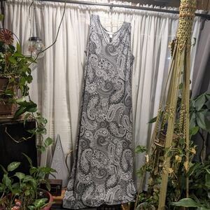 Black and White Paisley Maxi Dress